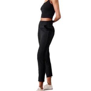 ATHLETA BROOKLYN Women’s Mid Rise Ankle Pull On Pant Sz 6 Black Stretch